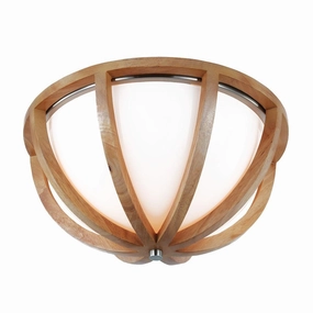 Feiss Allier Flush Mount 2 Light Wood Ceiling Light ambient ceiling fixture