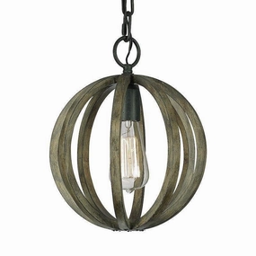 Feiss Allier Mini Ceiling Lantern - Light Wood soft glow ceiling light