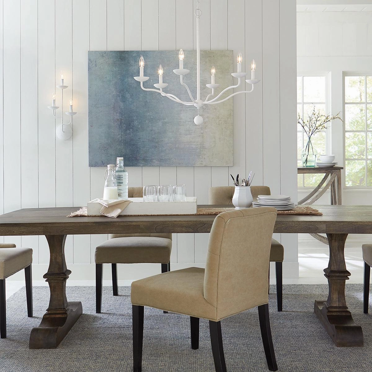 Feiss Annie 6 Light White Chandelier