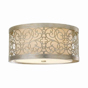 Feiss Arabesque Silver Leaf 2 Light Ceiling Flush soft glow ceiling light