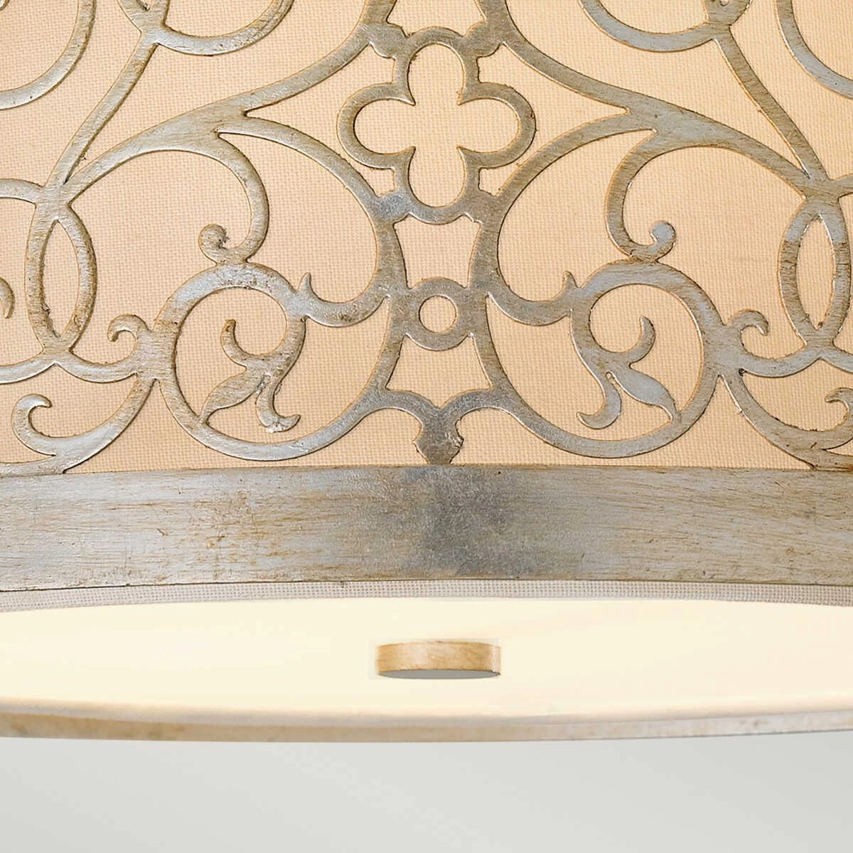 Feiss Arabesque Silver Leaf 2 Light Ceiling Flush