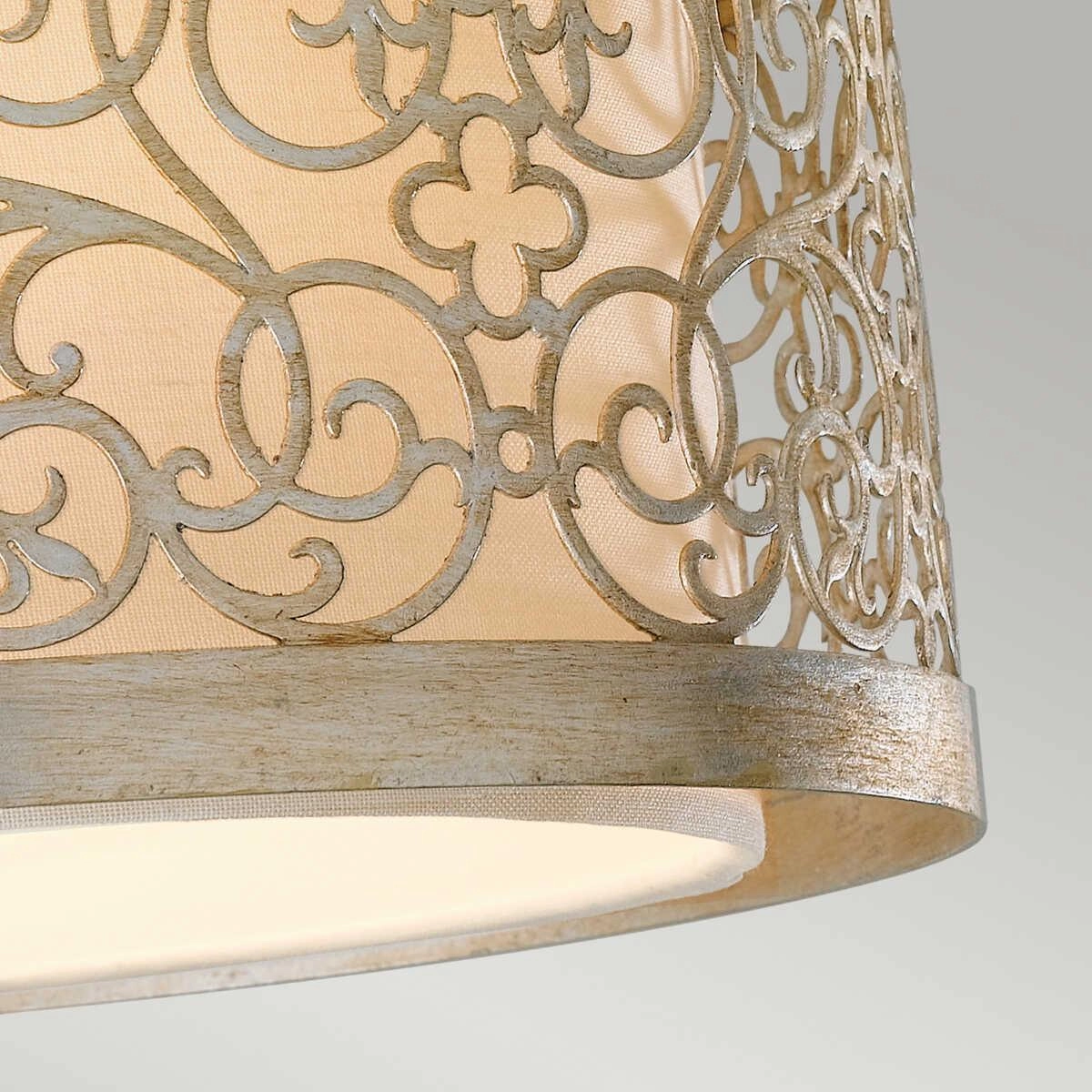 Feiss Arabesque Silver Leaf 2 Light Ceiling Flush