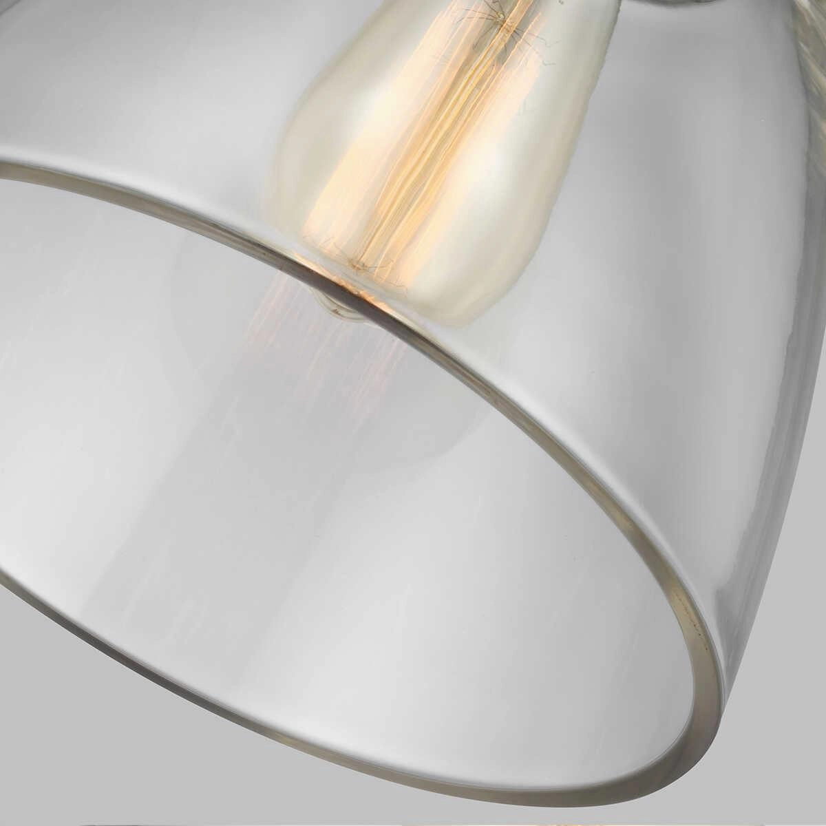 Feiss Baskin 1 Light Aged Brass & Zinc Ceiling Pendant - 23cm