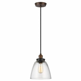 Feiss Baskin 1 Light Aged Brass & Zinc Ceiling Pendant - 23cm soft glow ceiling light