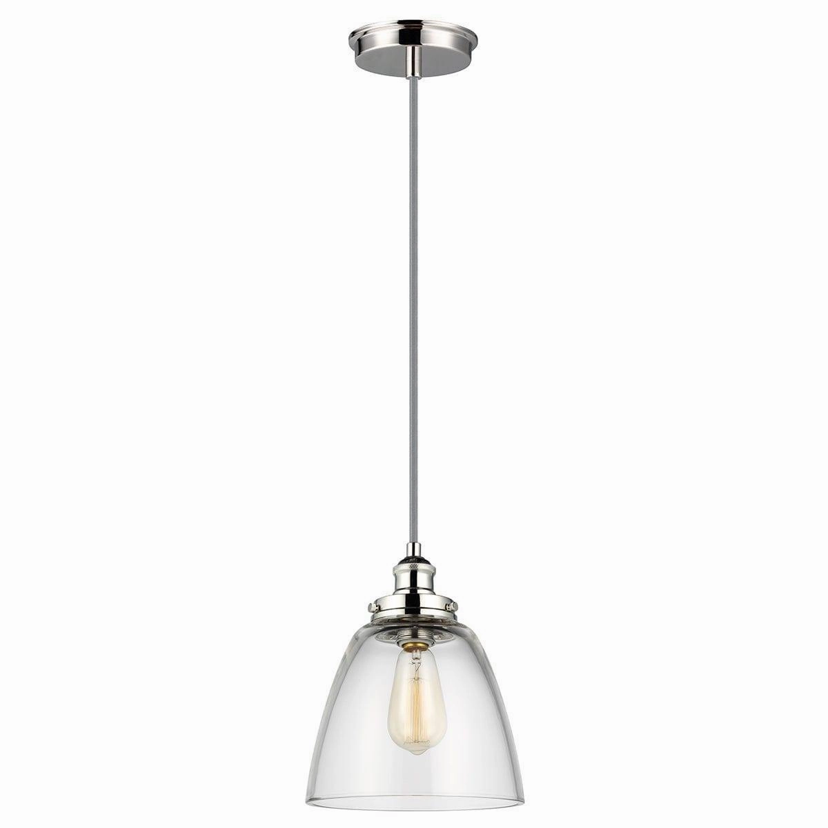Feiss Baskin 1 Light Polished Nickel Ceiling Pendant Light white ceiling lamp