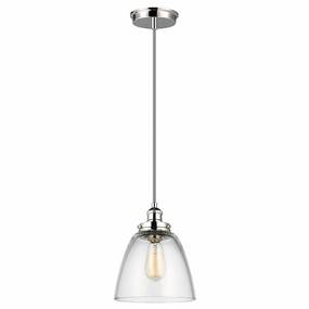 Feiss Baskin 1 Light Polished Nickel Ceiling Pendant Light ambient ceiling fixture