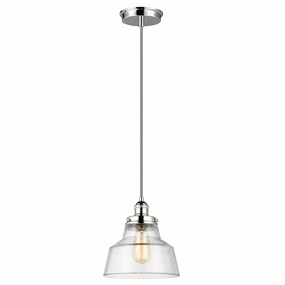 Feiss Baskin 1 Light Polished Nickel Ceiling Pendant soft glow ceiling light