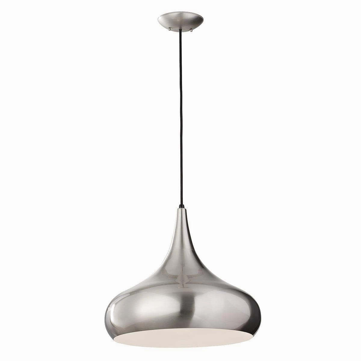 Feiss Beso 1 Light Large Brushed Steel Ceiling Pendant ambient ceiling fixture