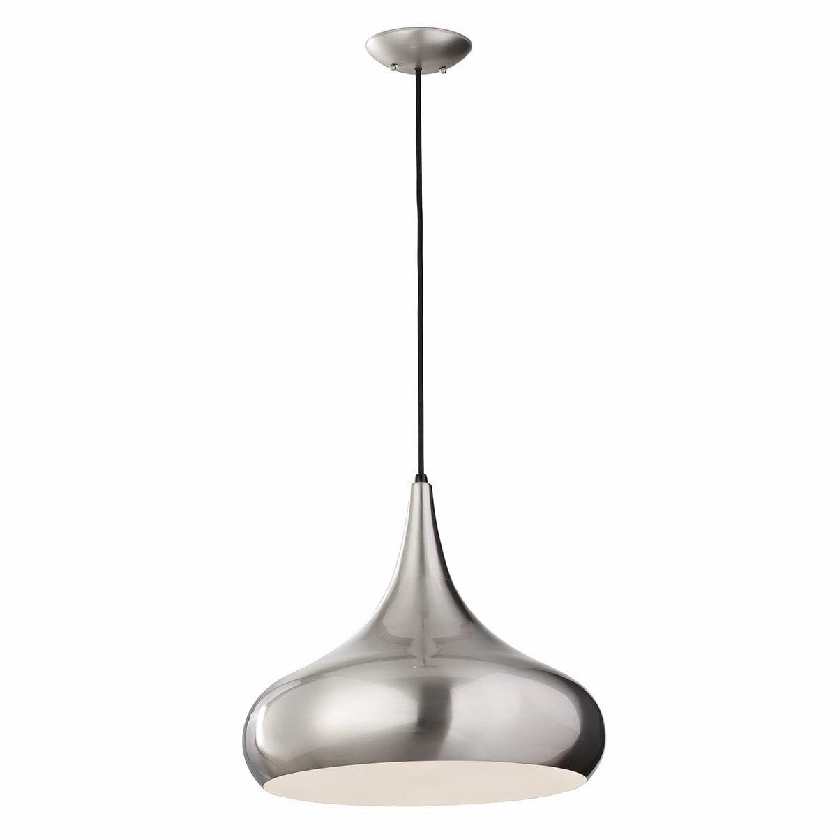 Feiss Beso 1 Light Large Brushed Steel Ceiling Pendant white ceiling lamp