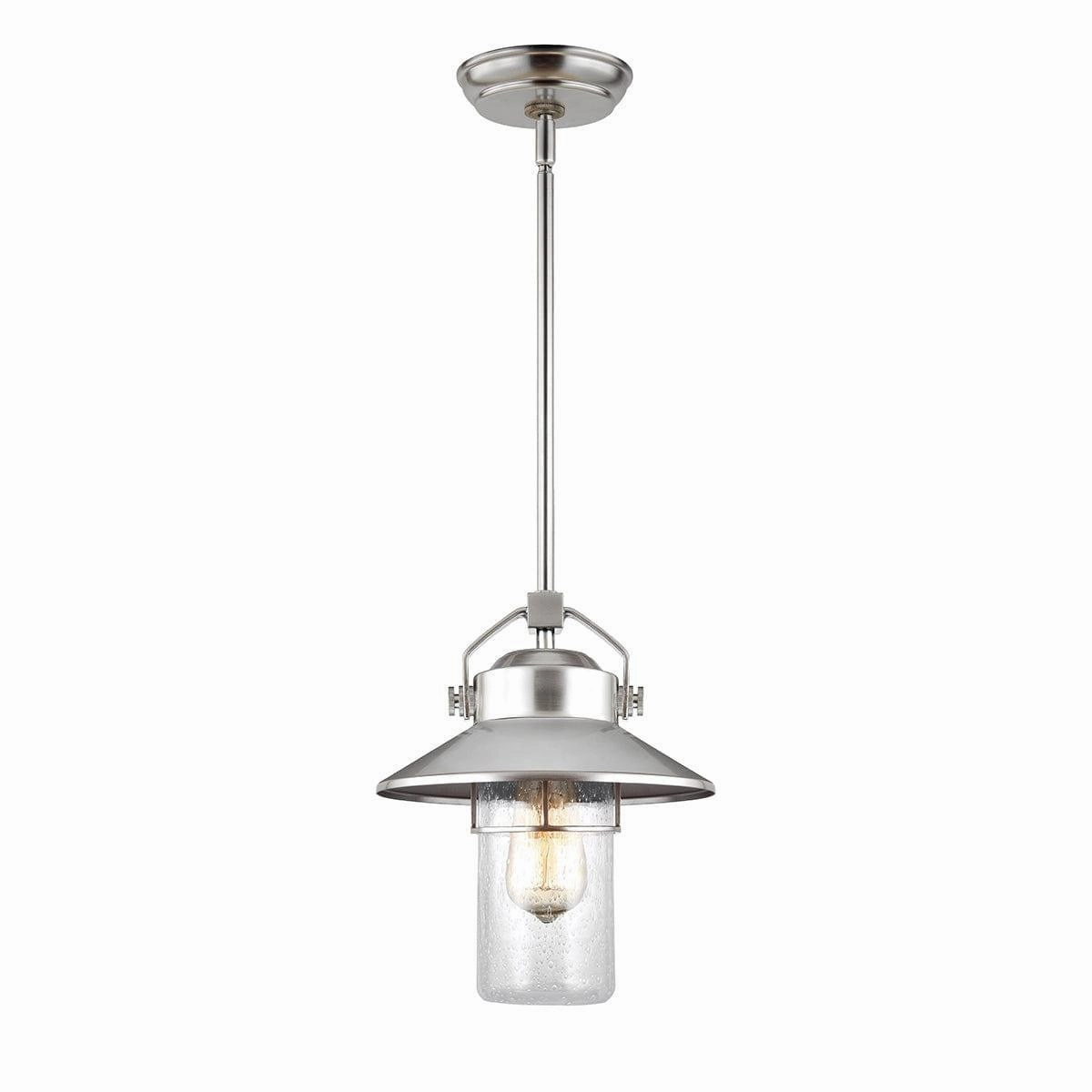 Feiss Boynton Outdoor Brushed Steel Pendant Light white ceiling lamp
