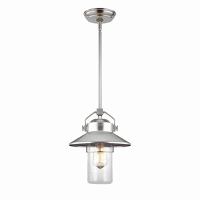 Feiss Boynton Outdoor Brushed Steel Pendant Light white ceiling lamp