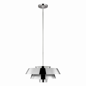 Feiss Brisbin 1 Light Polished Nickel Ceiling Pendant soft glow ceiling light