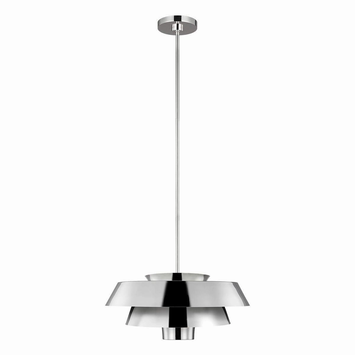 Feiss Brisbin 1 Light Polished Nickel Ceiling Pendant soft glow ceiling light
