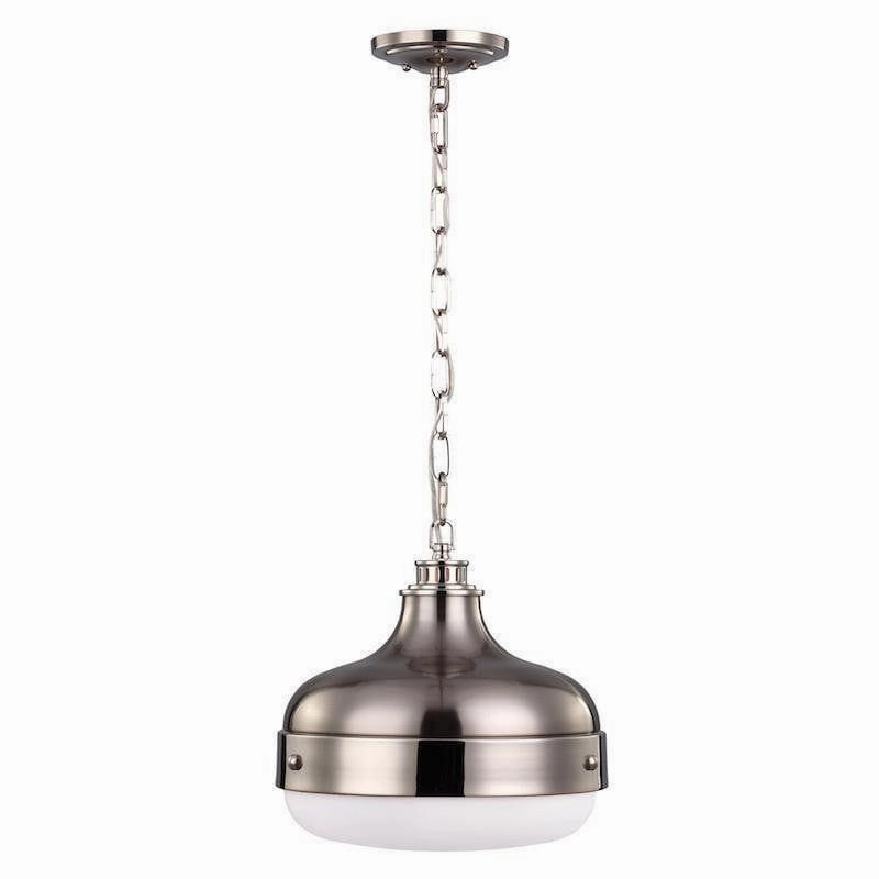 Feiss Cadence Brushed Steel Pendant Ceiling Light soft glow ceiling light