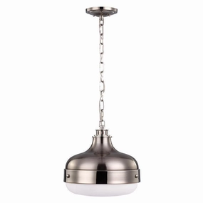 Feiss Cadence Brushed Steel Pendant Ceiling Light soft glow ceiling light