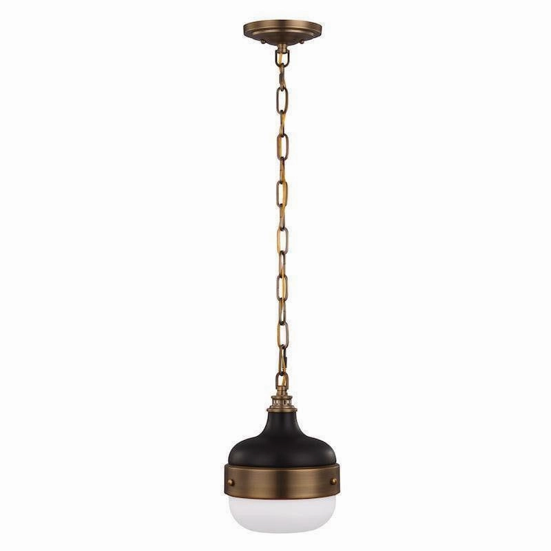 Feiss Cadence Mini Brass/Black Pendant Ceiling Light ambient ceiling fixture
