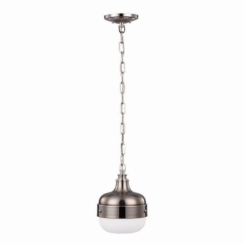 Feiss Cadence Mini Bushed Steel Pendant Ceiling Light ambient ceiling fixture