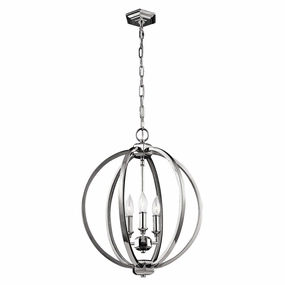 Feiss Corinne 3 Light Nickel Medium Pendant Ceiling Light ambient ceiling fixture