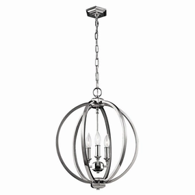 Feiss Corinne 3 Light Nickel Medium Pendant Ceiling Light white ceiling lamp
