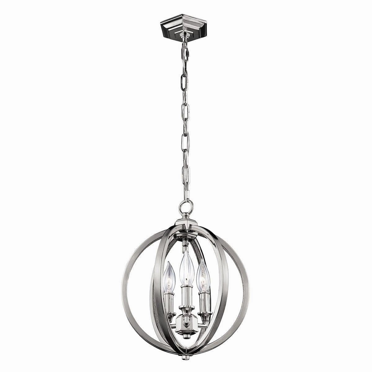 Feiss Corinne 3 Light Small Polished Nickel Ceiling Pendant ambient ceiling fixture