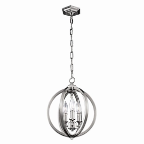 Feiss Corinne 3 Light Small Polished Nickel Ceiling Pendant ambient ceiling fixture