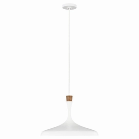 Feiss Darwin 1 Light Matte White Pendant Ceiling Light soft glow ceiling light