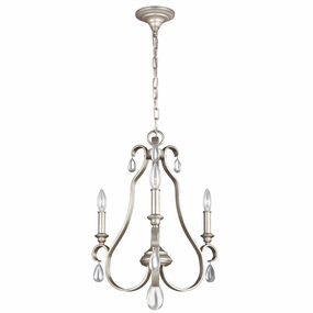Feiss DeWitt 3 Light Chandelier Ceiling Light - Sunrise Silver ambient ceiling fixture