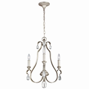 Feiss DeWitt 3 Light Chandelier Ceiling Light - Sunrise Silver white ceiling lamp