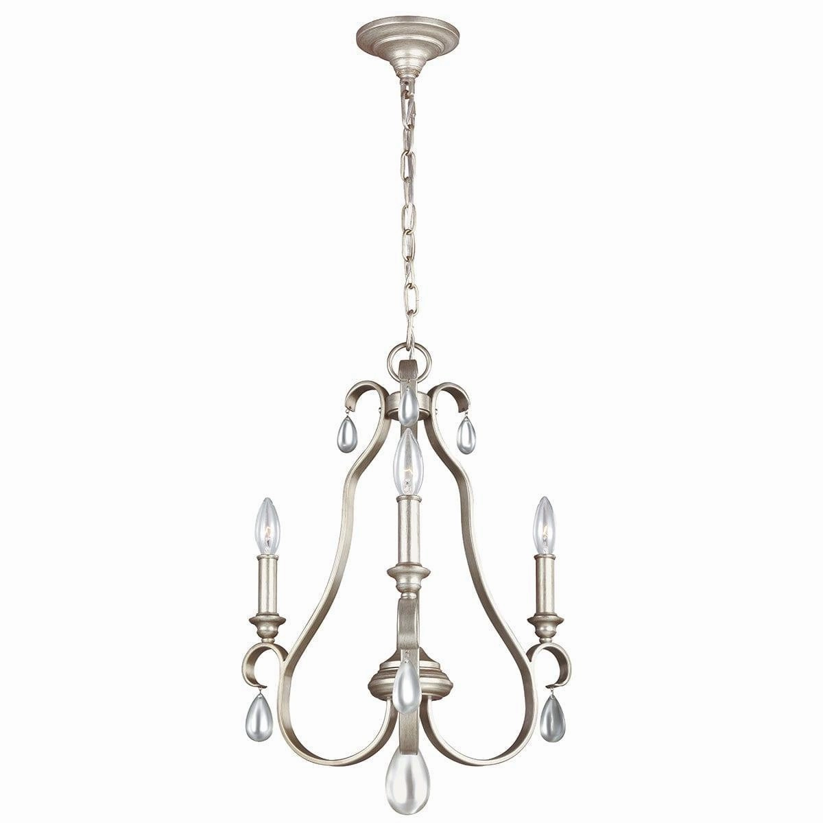 Feiss DeWitt 3 Light Chandelier Ceiling Light - Sunrise Silver ambient ceiling fixture