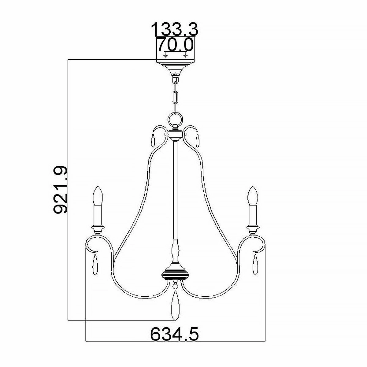 Feiss DeWitt 5 Light Chandelier Ceiling Light - Sunrise Silver