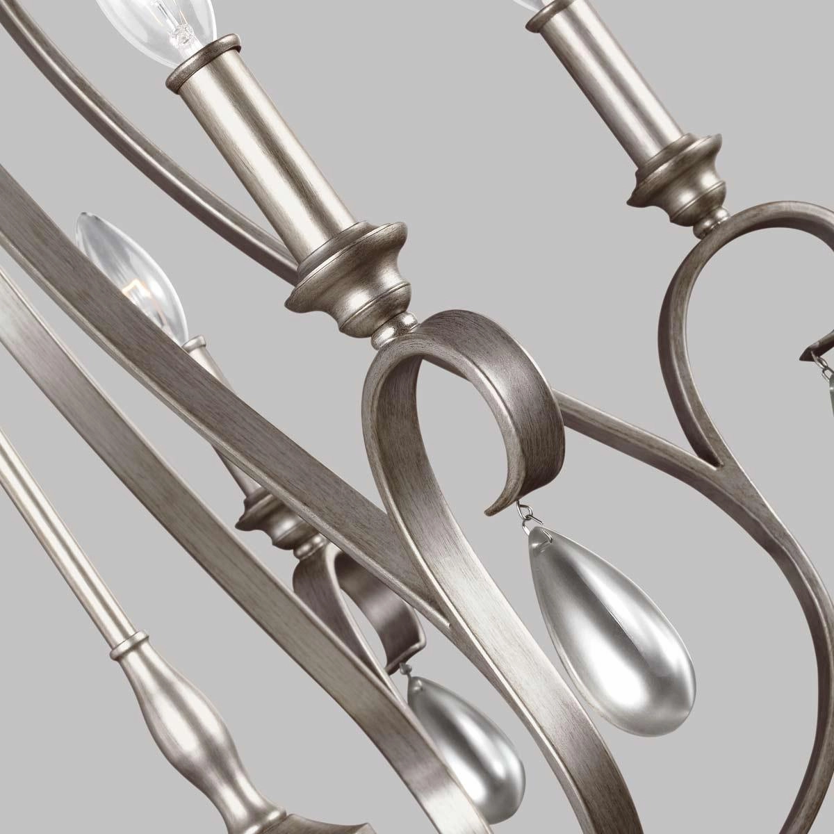Feiss DeWitt 5 Light Chandelier Ceiling Light - Sunrise Silver