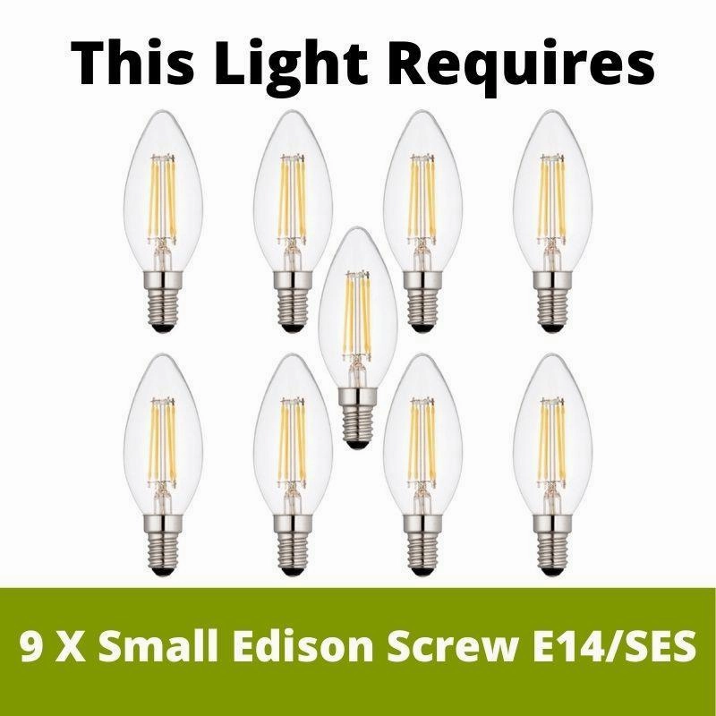 Feiss DeWitt 9 Light Chandelier Ceiling Light - Sunrise Silver