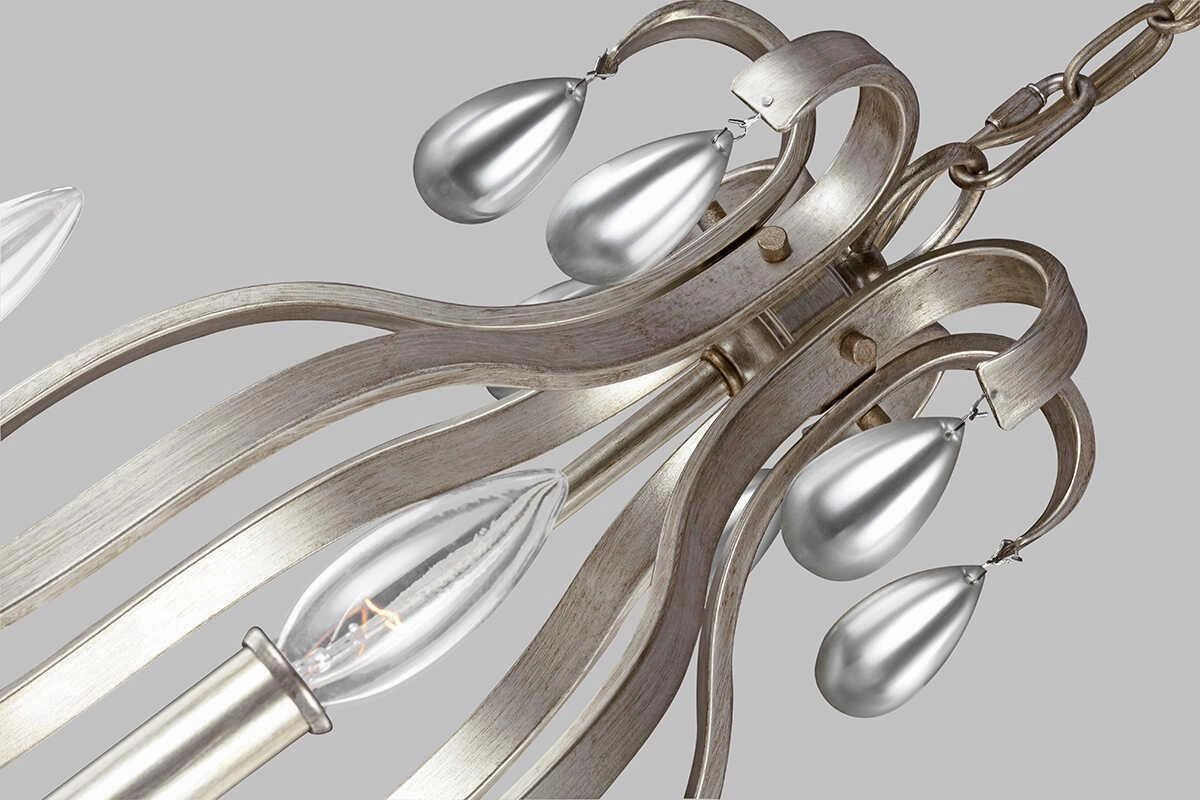 Feiss DeWitt 9 Light Chandelier Ceiling Light - Sunrise Silver