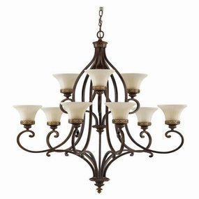 Feiss Drawing Room 9 Light Walnut Chandelier white ceiling lamp