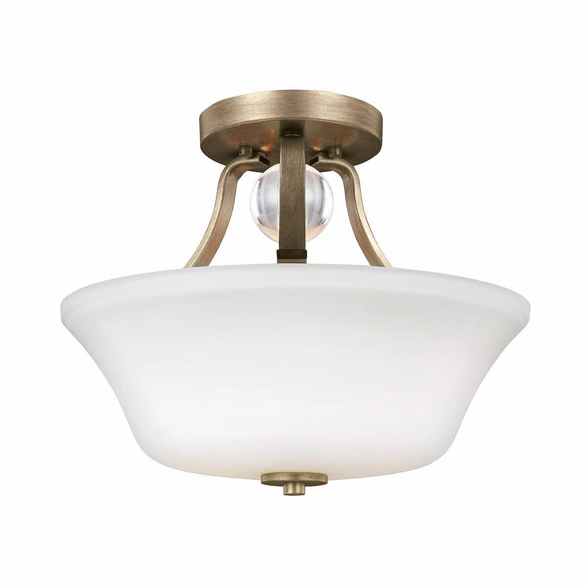 Feiss Evington 2 Light Semi-Flush Gold Ceiling Light ambient ceiling fixture
