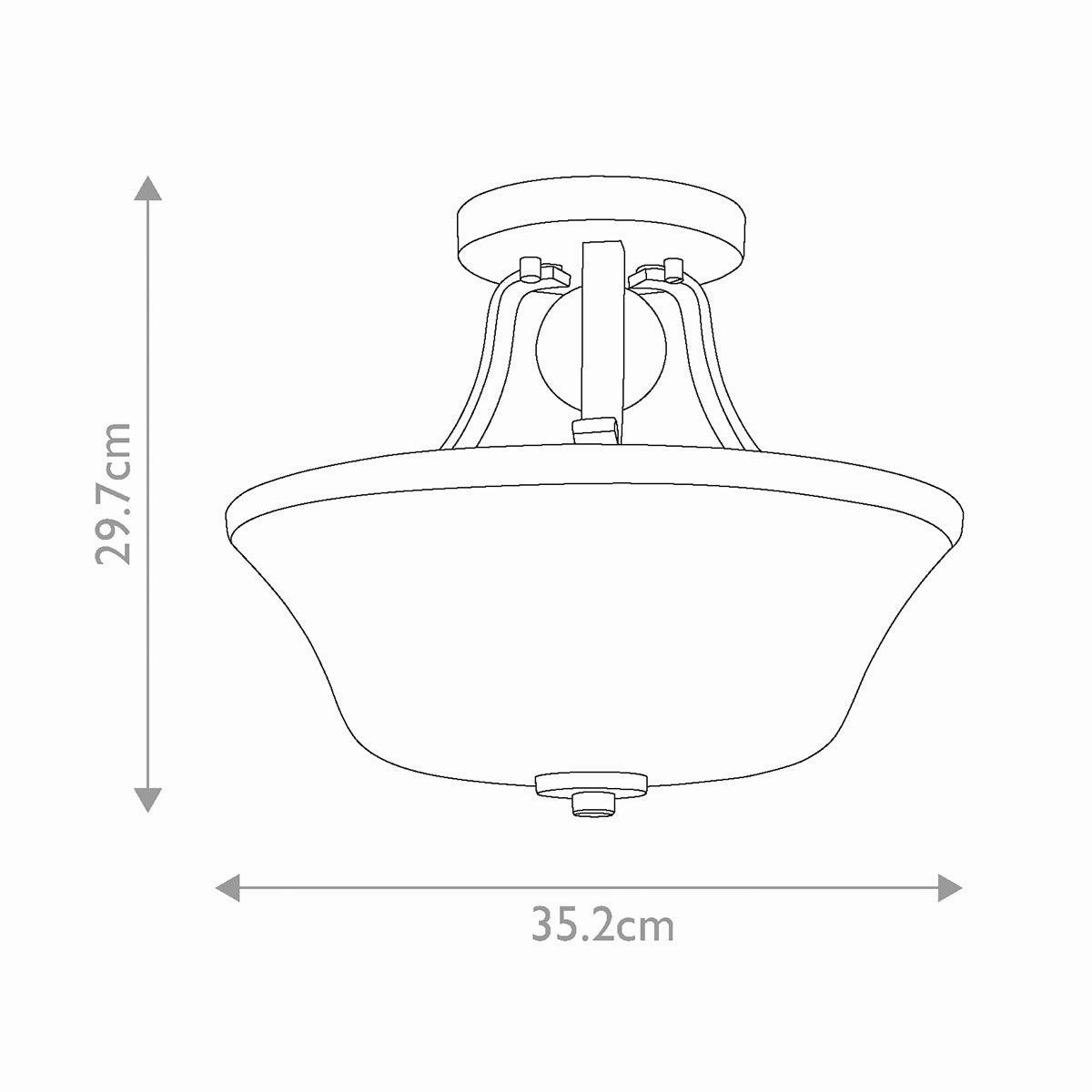 Feiss Evington 2 Light Semi-Flush Gold Ceiling Light