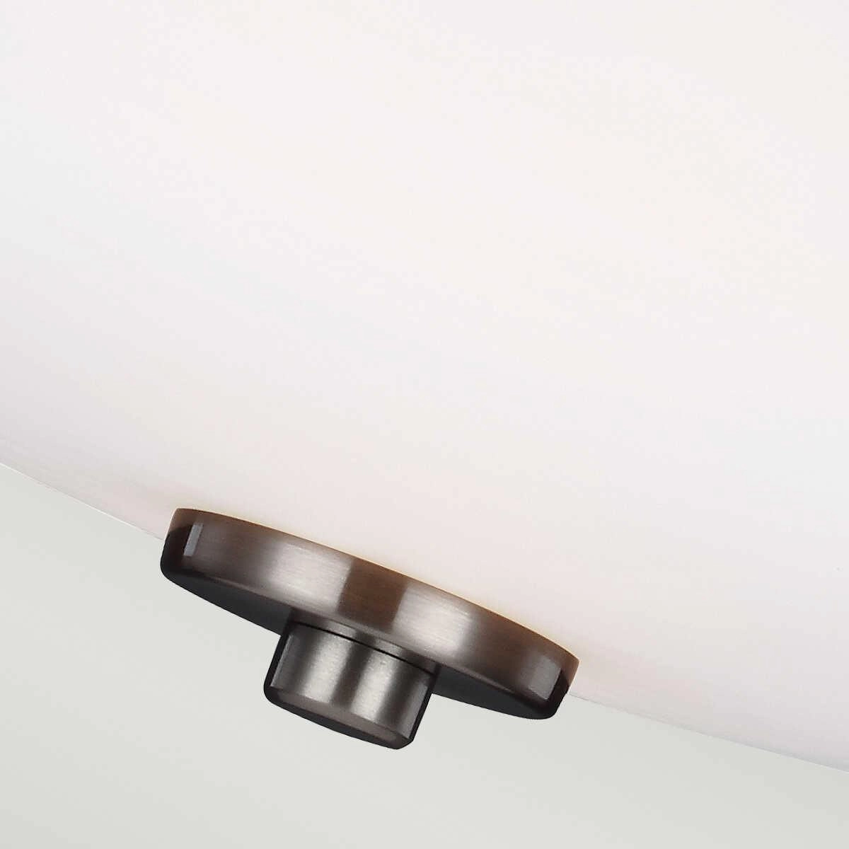 Feiss Evington 2 Light Semi-Flush Satin Nickel Ceiling Light