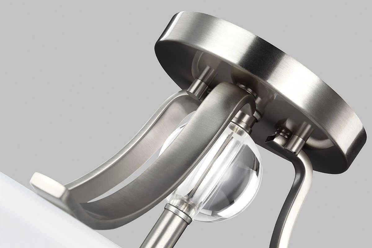 Feiss Evington 2 Light Semi-Flush Satin Nickel Ceiling Light