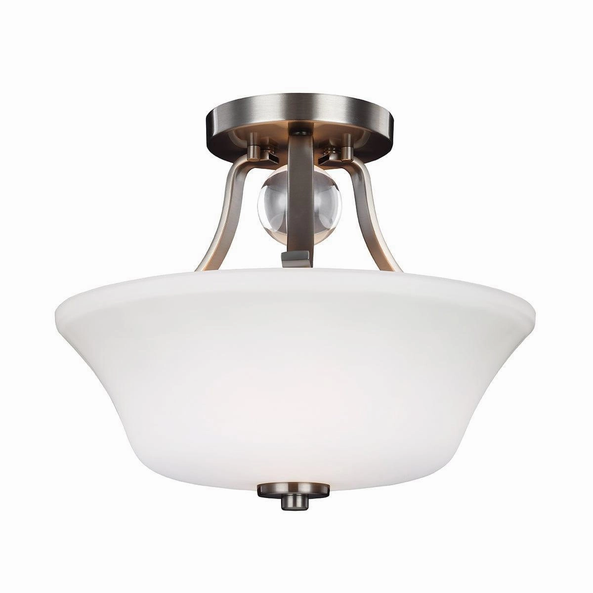 Feiss Evington 2 Light Semi-Flush Satin Nickel Ceiling Light ambient ceiling fixture
