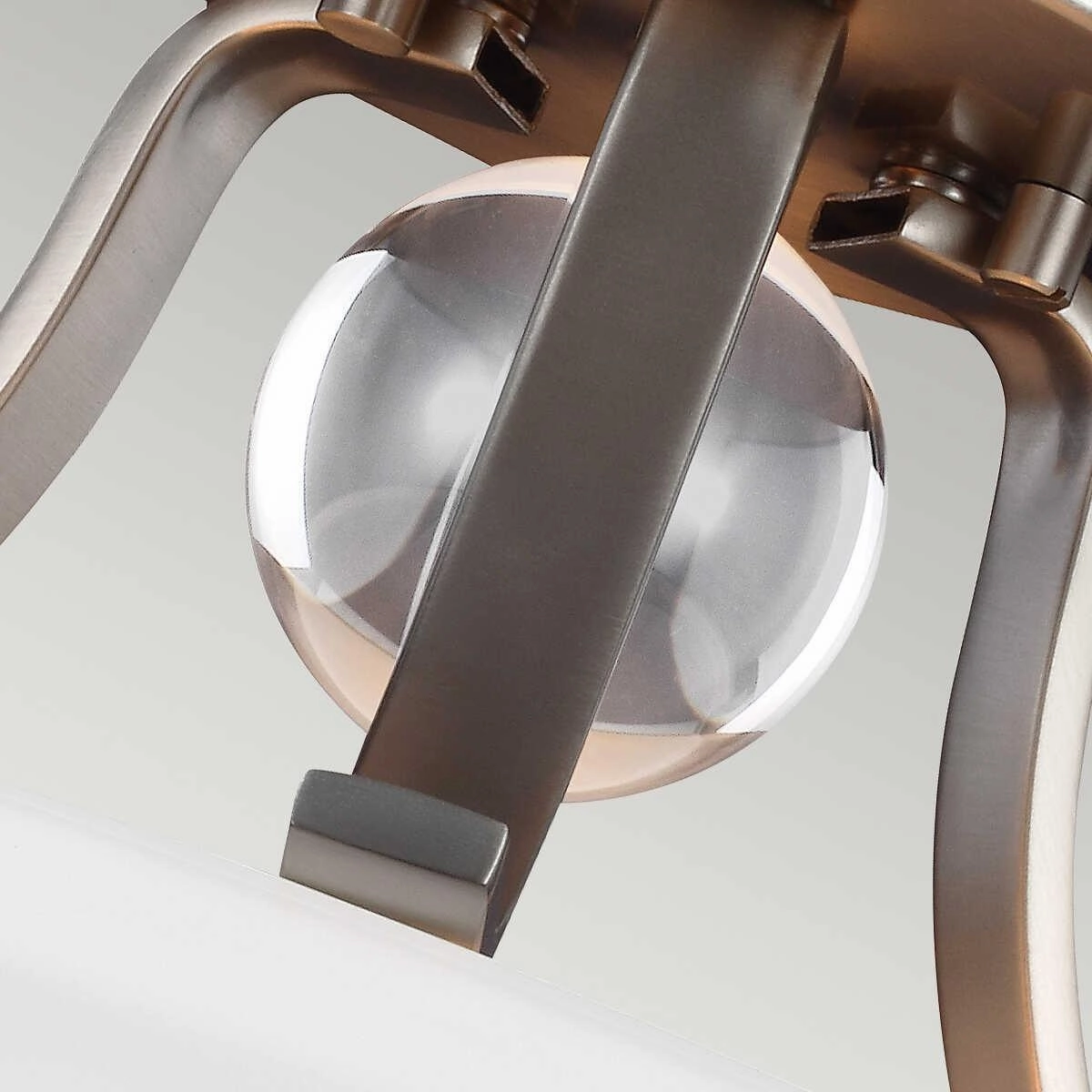 Feiss Evington 2 Light Semi-Flush Satin Nickel Ceiling Light