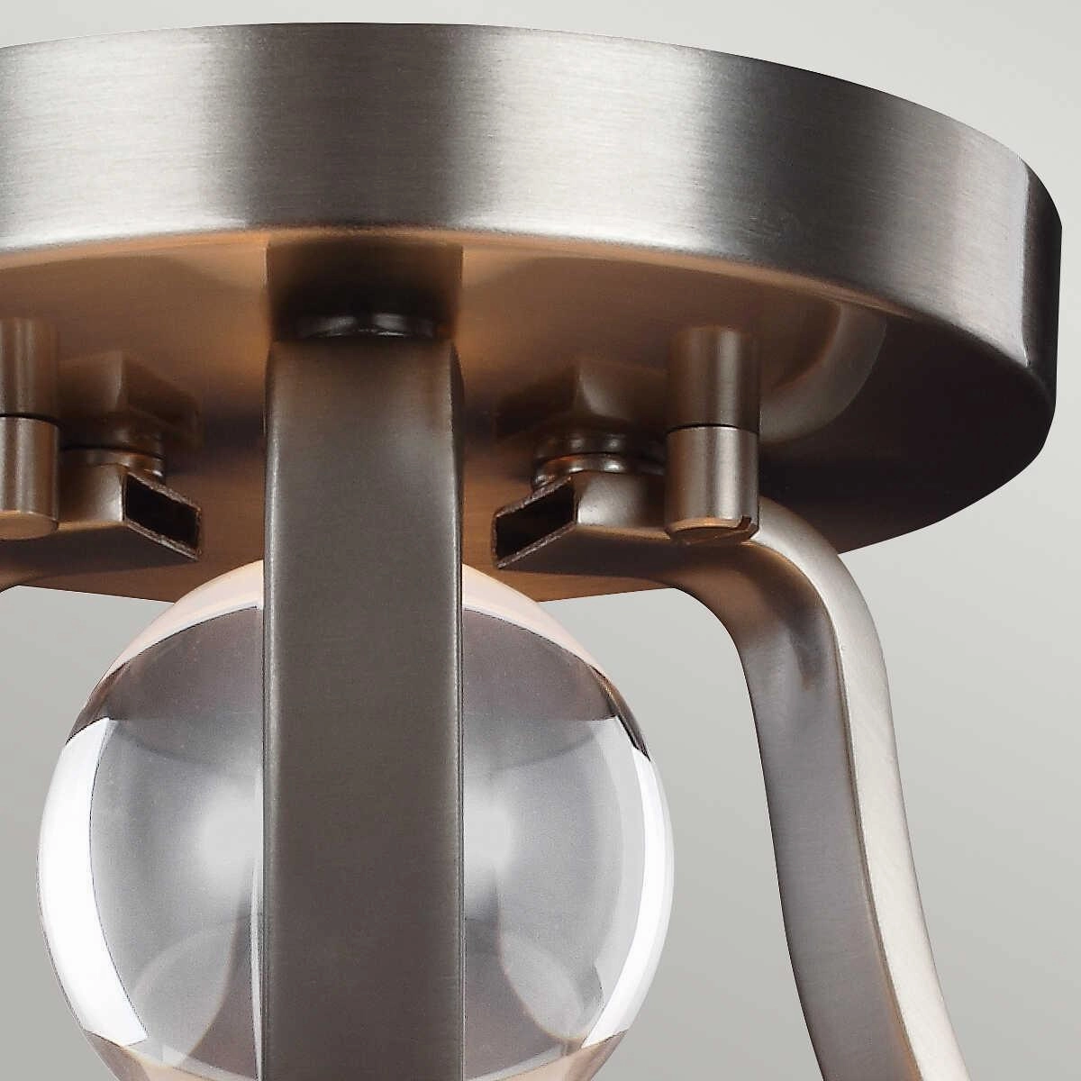 Feiss Evington 2 Light Semi-Flush Satin Nickel Ceiling Light