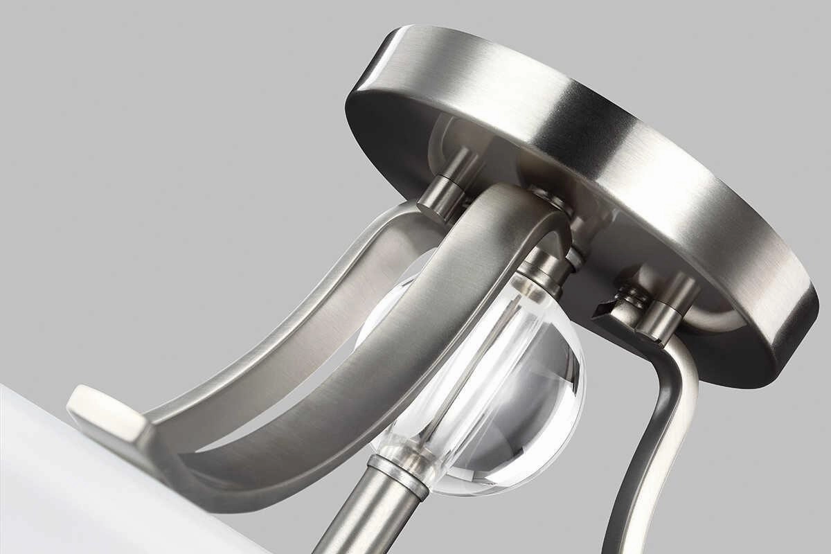 Feiss Evington 2 Light Semi-Flush Satin Nickel Ceiling Light