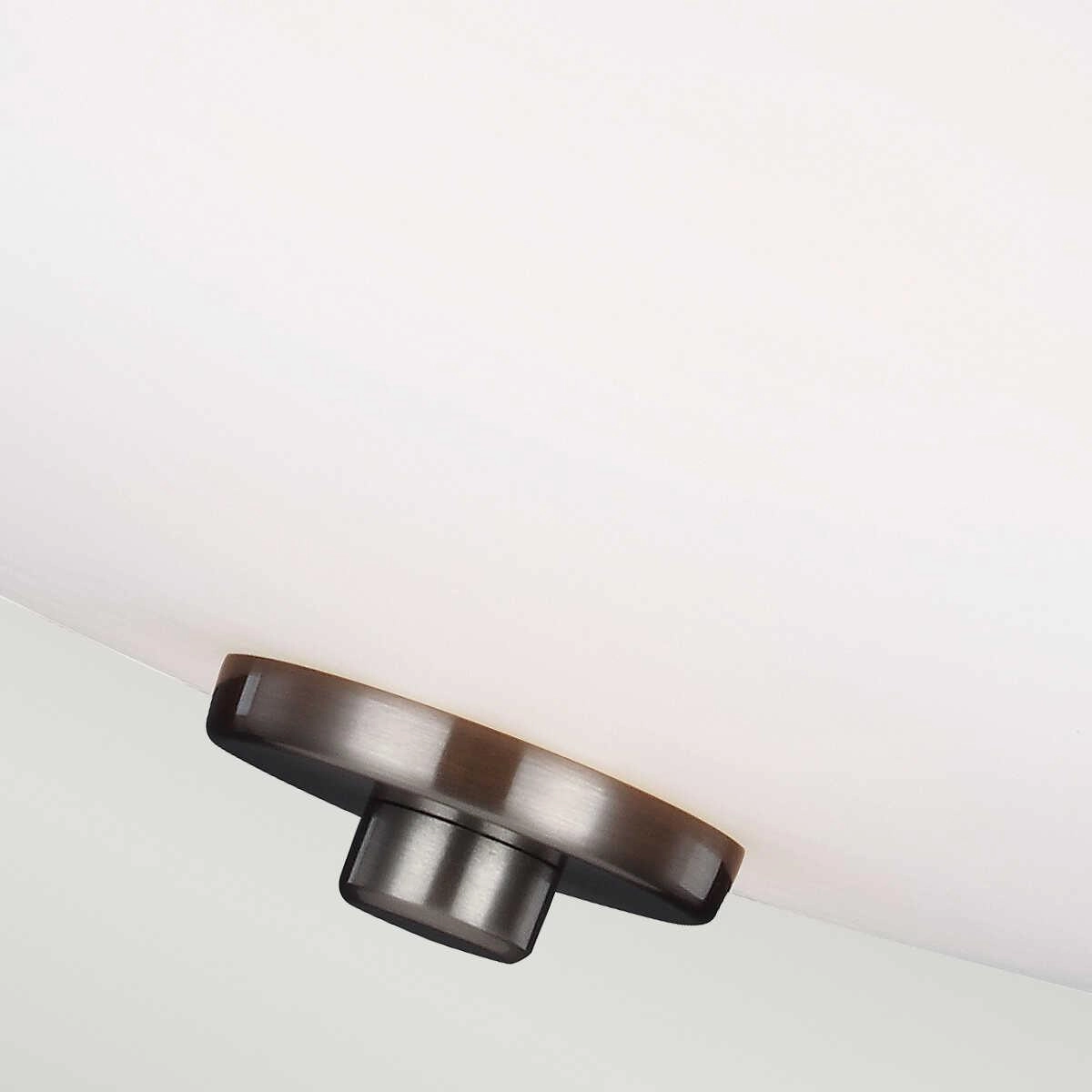Feiss Evington 2 Light Semi-Flush Satin Nickel Ceiling Light
