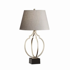Feiss Grandeur Ebonized Silver Leaf/Black Table Lamp energy-saving LED light