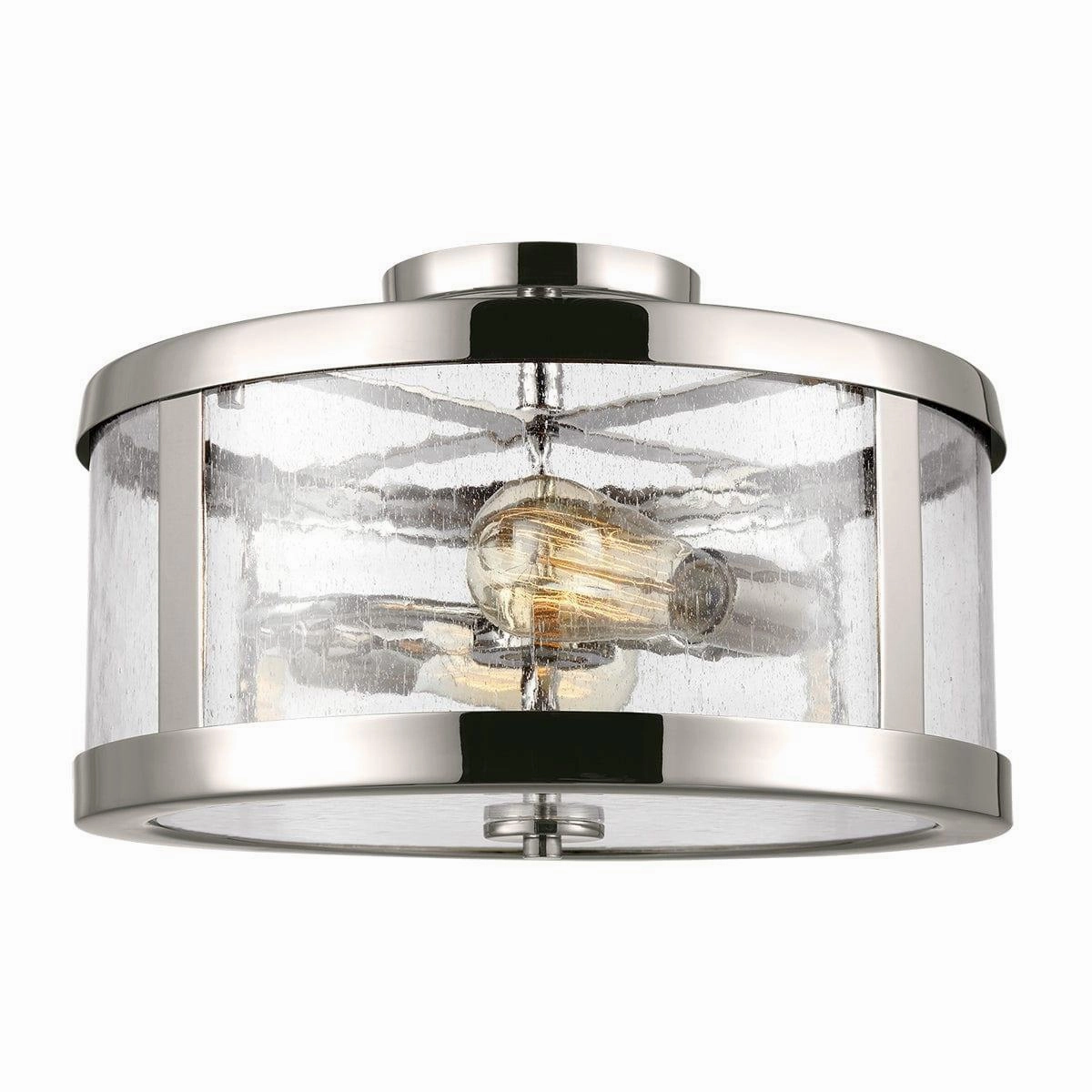 Feiss Harrow 2 Light Semi Flush Polished Nickel Ceiling Light ambient ceiling fixture