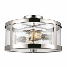 Feiss Harrow 2 Light Semi Flush Polished Nickel Ceiling Light white ceiling lamp