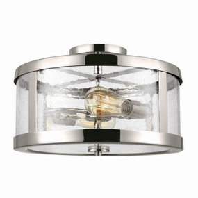 Feiss Harrow 2 Light Semi Flush Polished Nickel Ceiling Light ambient ceiling fixture