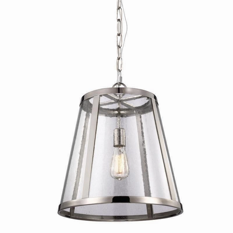 Feiss Harrow Medium Ceiling Lantern 1 Light Nickel ambient ceiling fixture