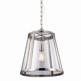 Feiss Harrow Medium Ceiling Lantern 1 Light Nickel soft glow ceiling light