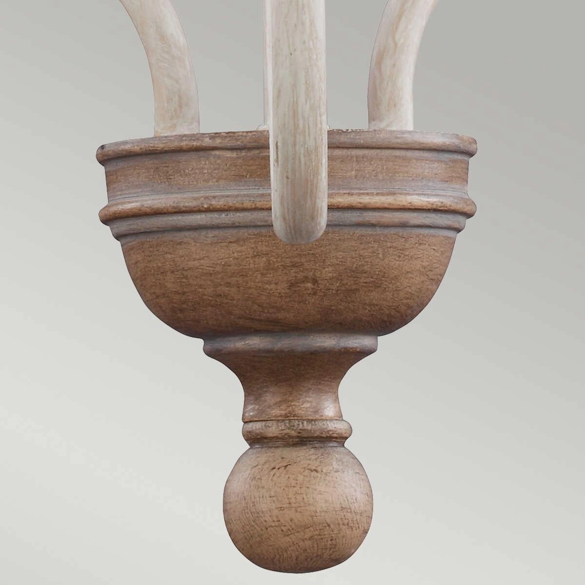 Feiss Hartsville 3 Light Chandelier - Chalk Washed Beechwood